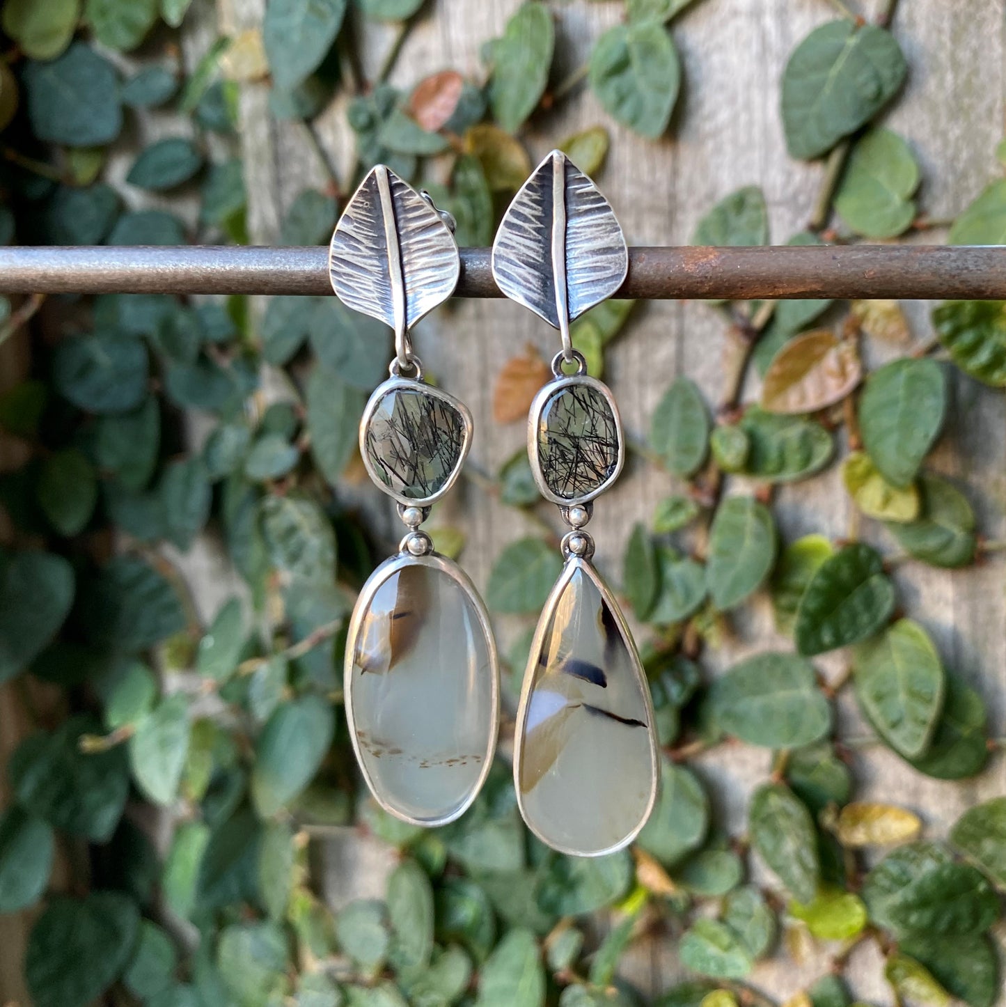 Agate and Quartz Leaves