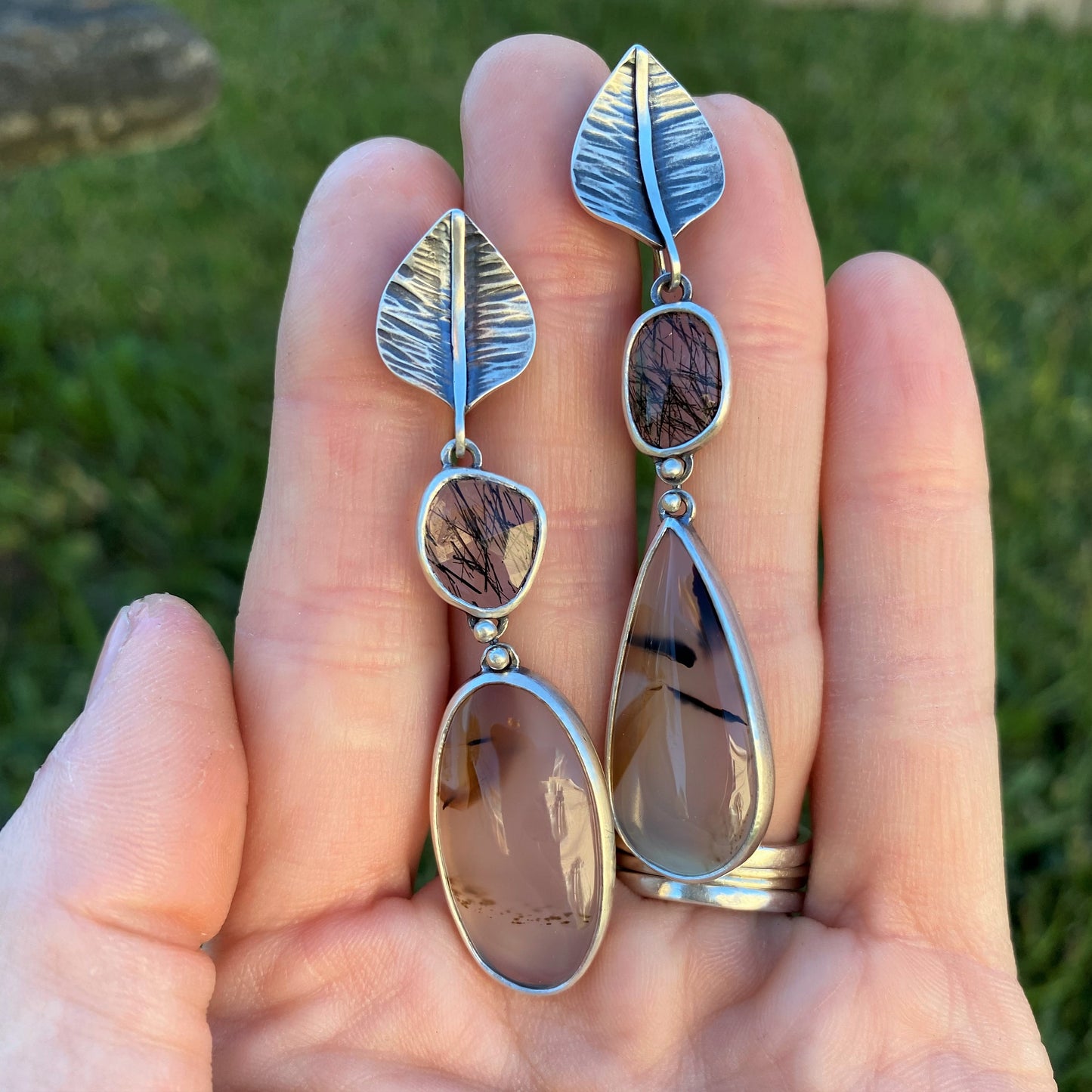 Agate and Quartz Leaves