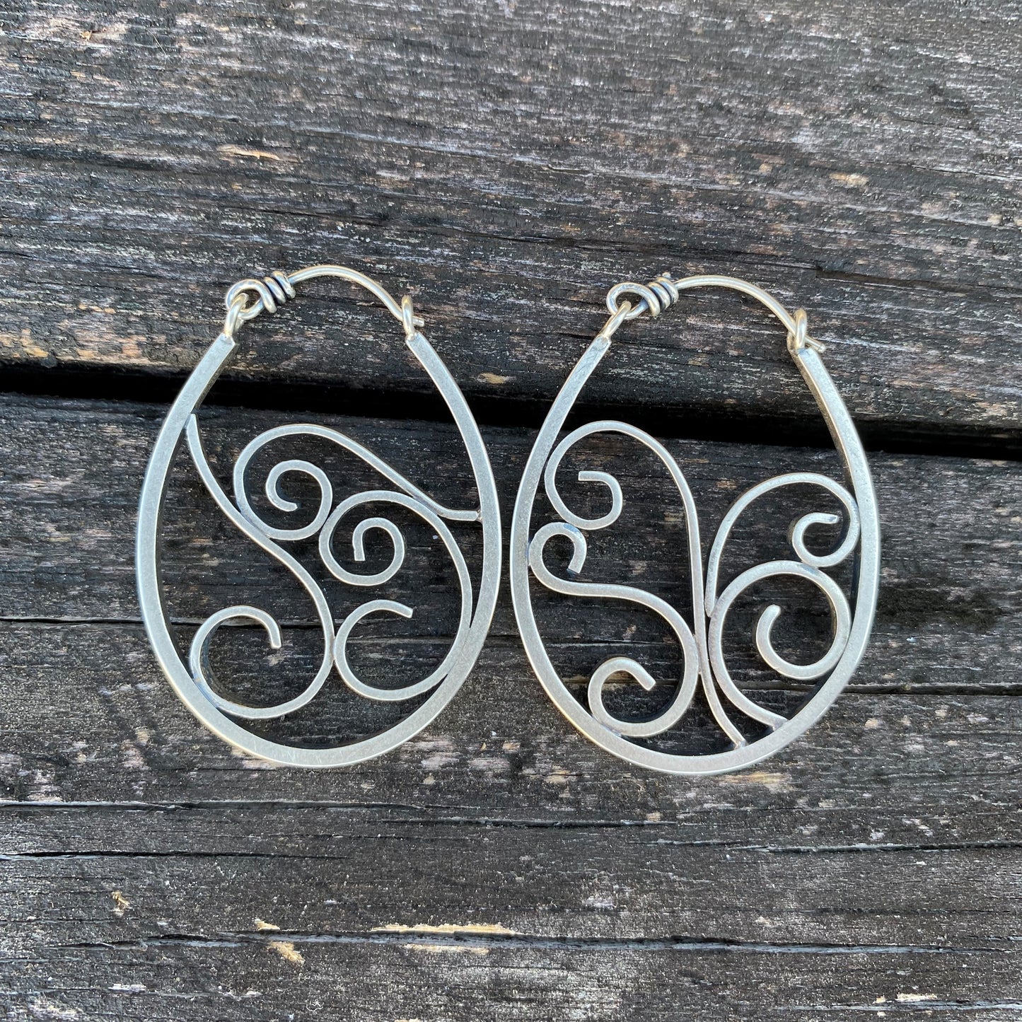 Oval Filigree Hoops
