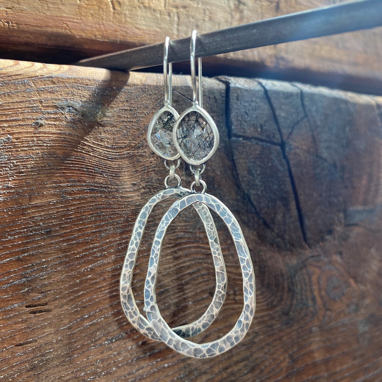 Tourmaline in Quartz Hammered Ovals
