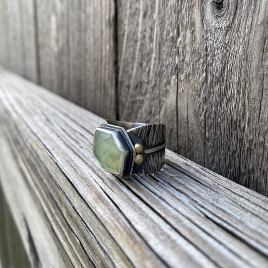 Prehnite Ring w/14k Recycled Gold