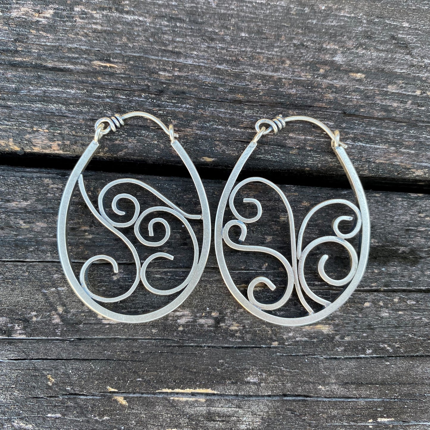 Oval Filigree Hoops