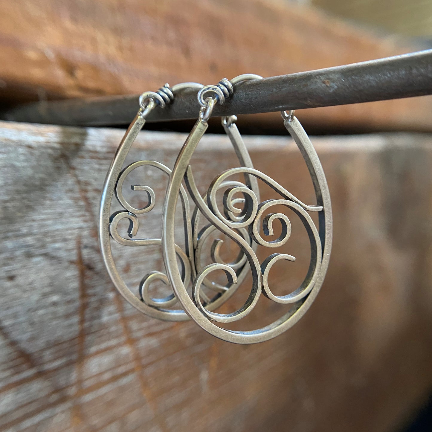 Oval Filigree Hoops