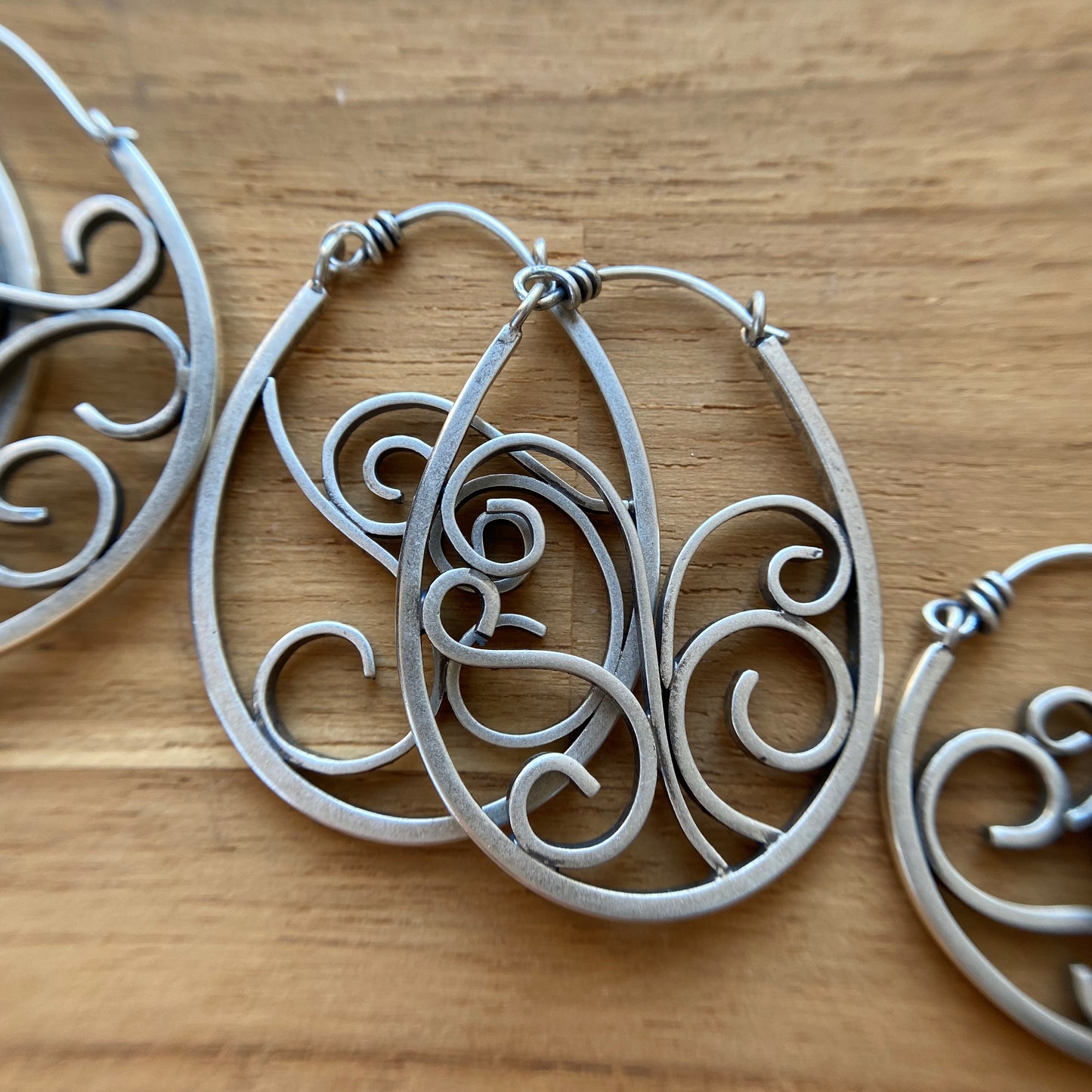 Oval Filigree Hoops