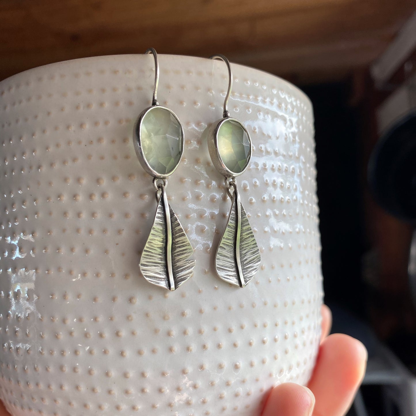 Prehnite Leaf Dangles